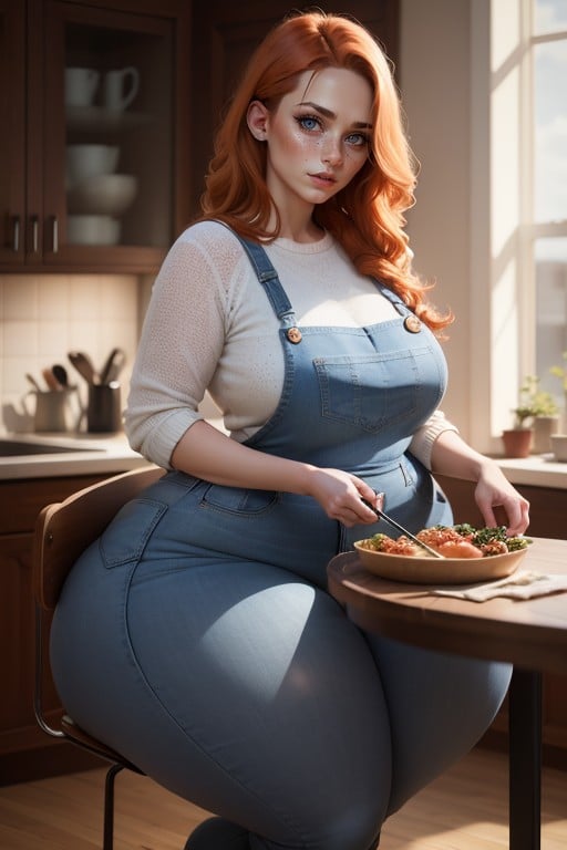 Ginger, Extremely Large Ass, Impossibly Fat AI Porn