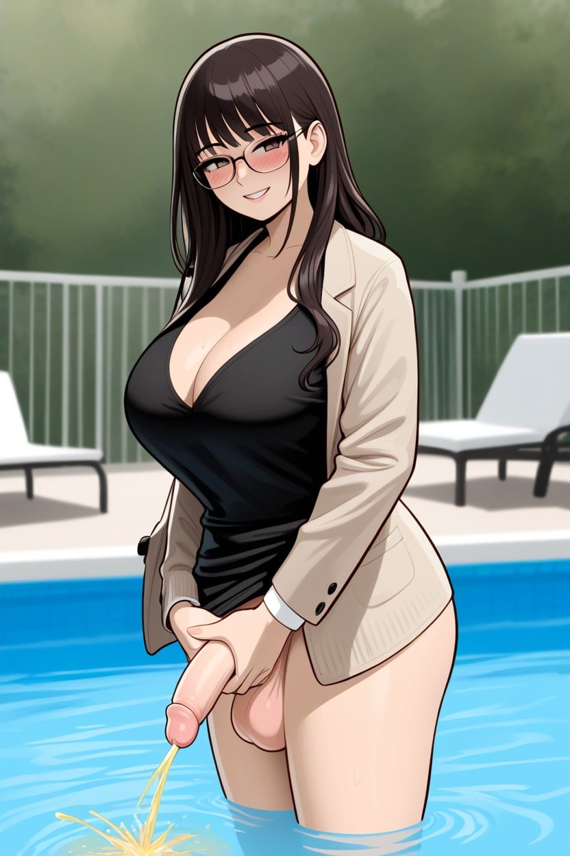 Open Clothes, Waist Shot, Small Shemale AI Porn