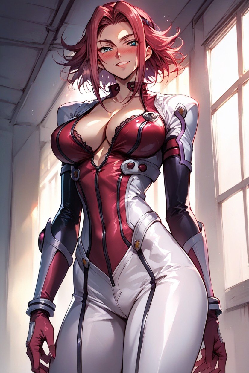 Mischievous (smiling While Blushing), Kallen From Code Geass, Looking Down At Viewer Hentai AI Porn