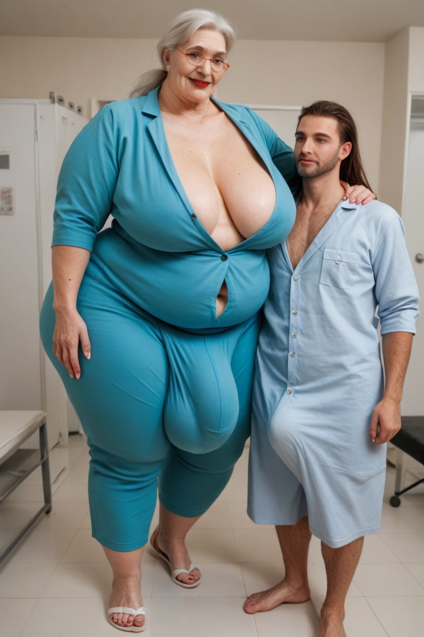 Long Length, Hospital, Standing Next To Male Shemale AI Porn