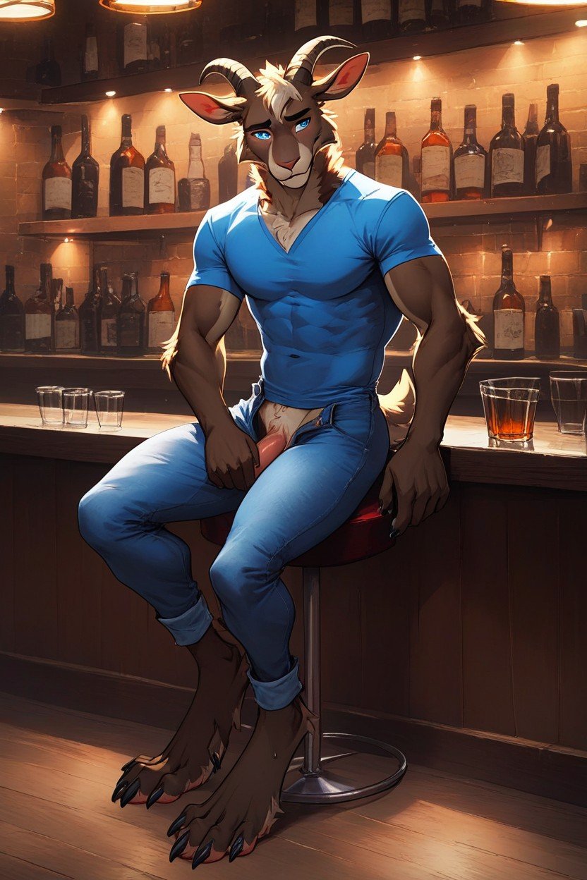 Fit, Blue Jeans Nightclub, Digitigrade Legs퍼리 AI 포르노