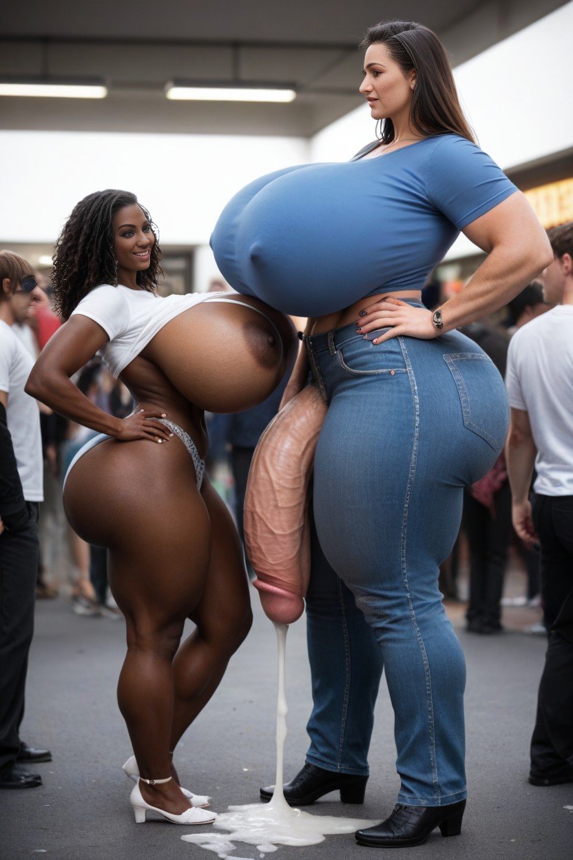 Gigantically Tall Woman, Massive Black Cock Reaches Floor, Gigantic Woman Is Way Bigger Than Black ManAI黄片