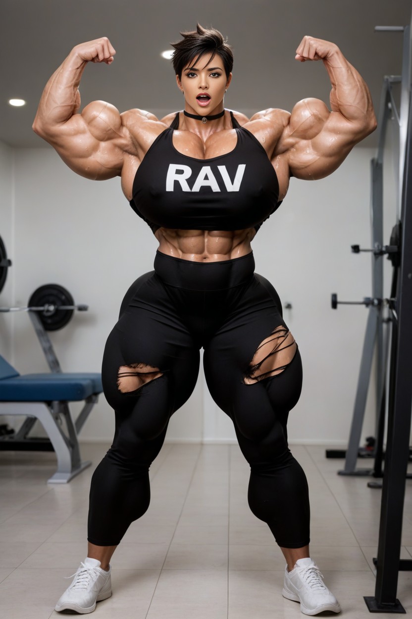 Black Hair, Wide Hips, Peaked Biceps AI Porn