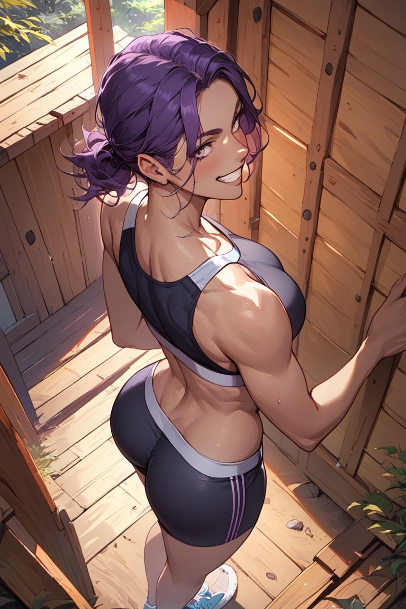 Round Ass, Sports Bra, Rustic Cabin AI Porn