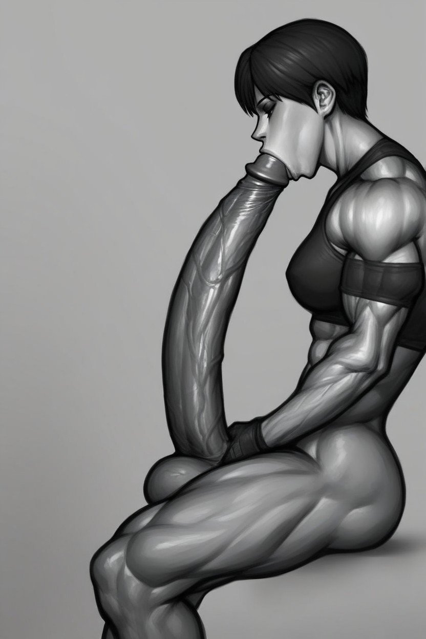 Masturbating, Muscular Futanari, Muscles Bigger Than HeadニューハーフAIポルノ