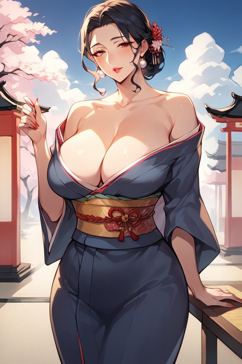 Large Ass, Large Breast, Kimono Hentai AI Porn