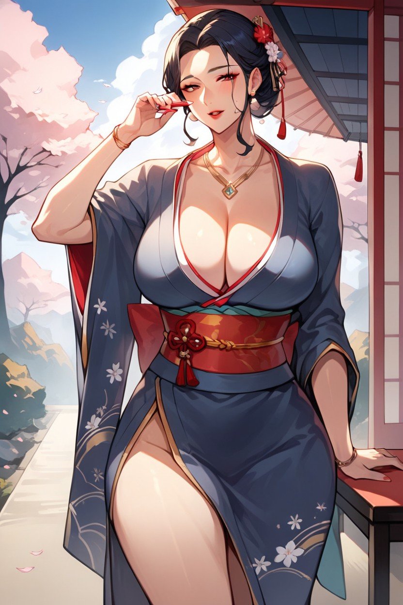 Kimono, Large Ass, Skinny Furry AI Porn