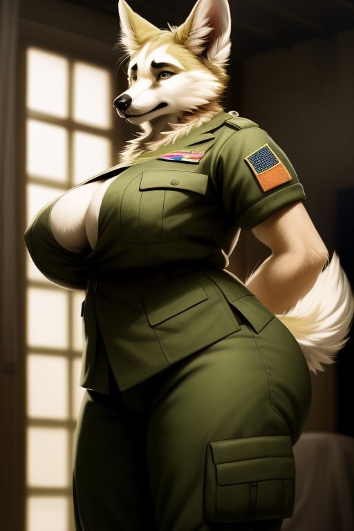 Veinteañera, Militar, BbwPorno AI Furry