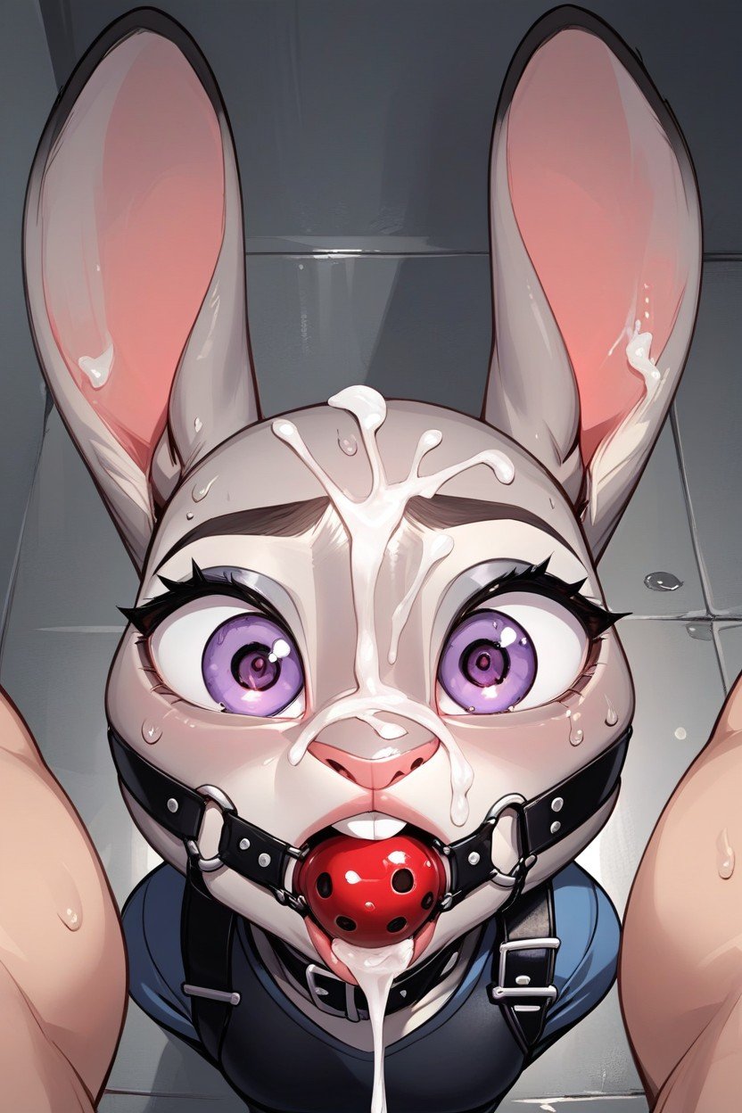 Anthropomorphic Rabbit, Câmera Olho De Peixe, Point Of View Pornografia peluda com IA