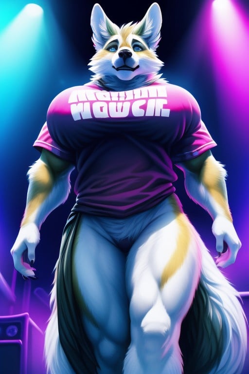 En El Escenario, Musculosa, Pechos MasivosPorno AI Furry