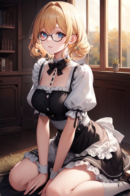 Curly, Glasses, French Maid AI Porn