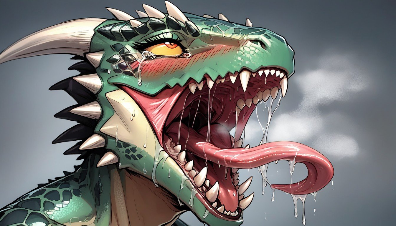 Ahegao, Mouth Wide Open, Extremely Detailed Pornografia peluda com IA