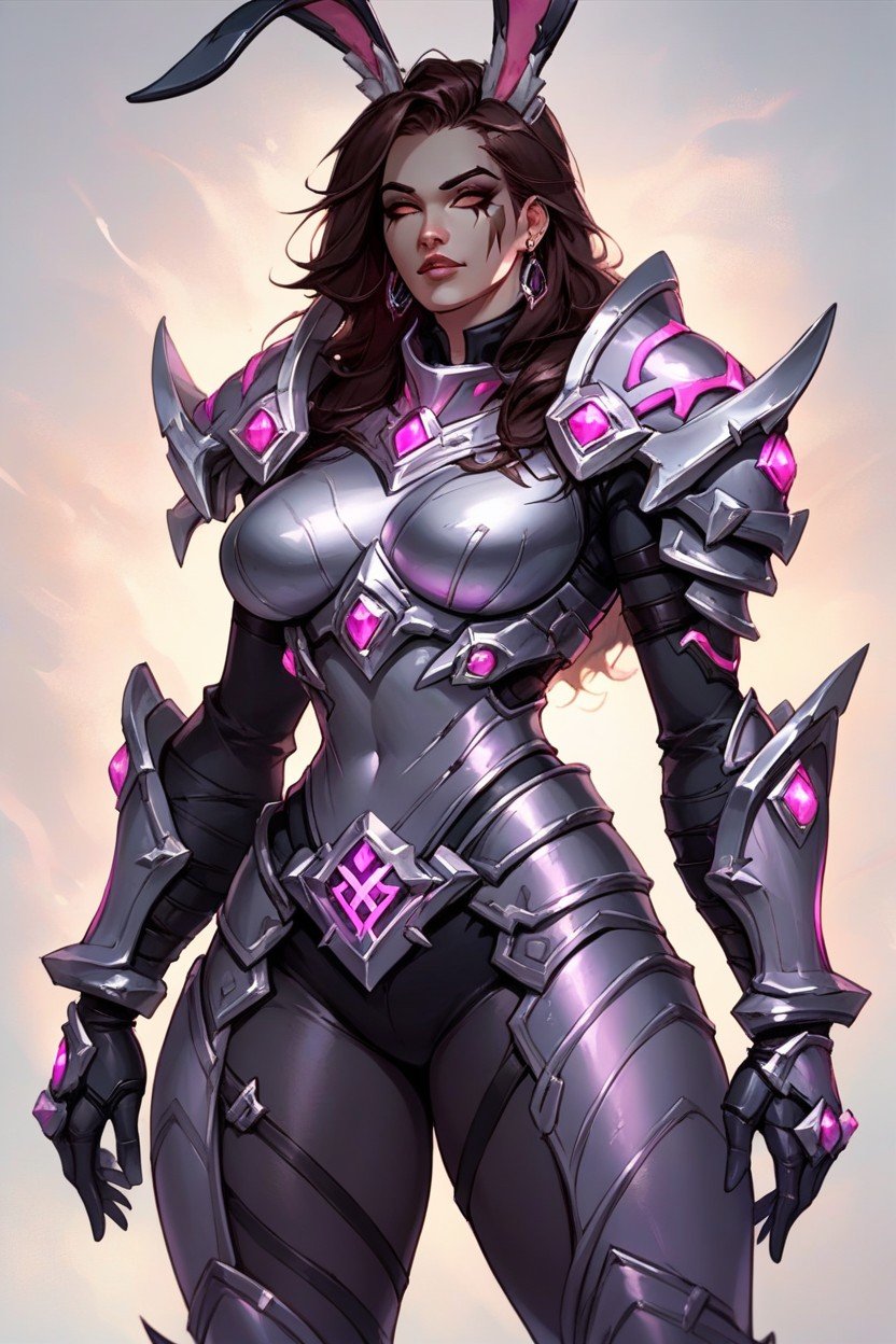 With Mech, Pink And Black Armor, Bunda Grande Hentai IA pornografia