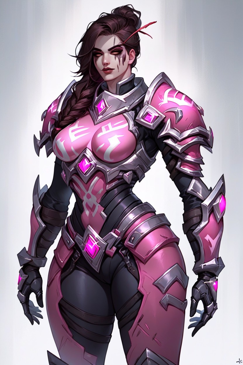 Black Lines On Armor, Human, Pink And Black ArmorヘンタイAIポルノ