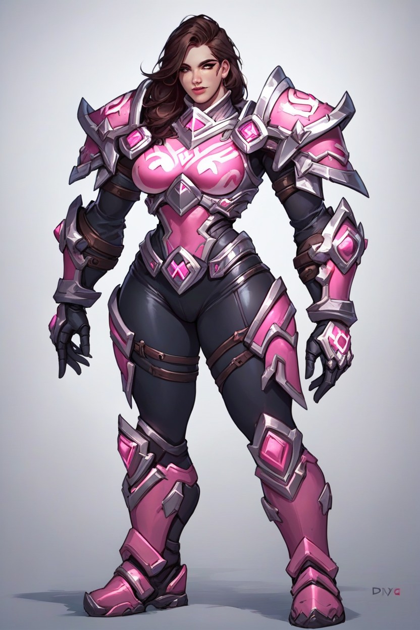 Brunette, With Mech, Dva Character From Overwatch Pornografia de IA