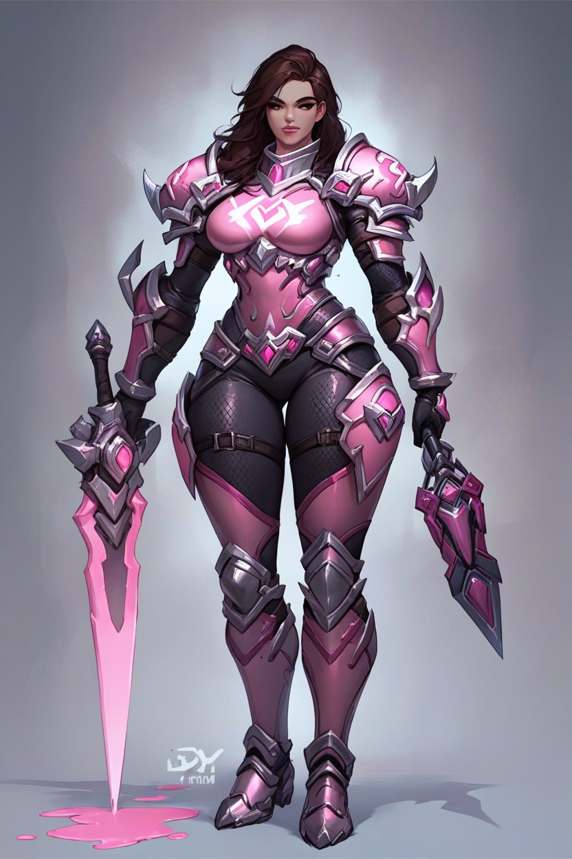 Dva Character From Overwatch, Human, Black Lines On ArmorPorno IA Hentai