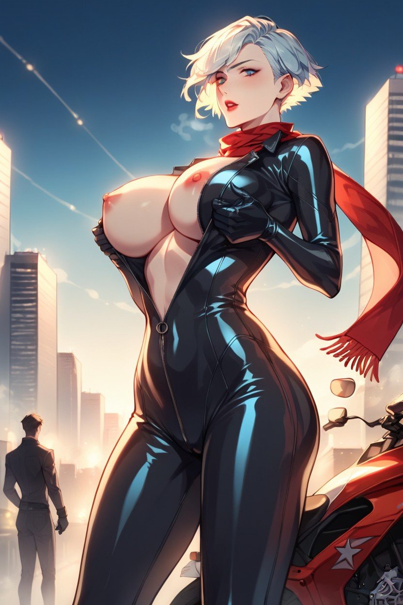 Latex Gloves, Bodysuit, Biker AI Porn