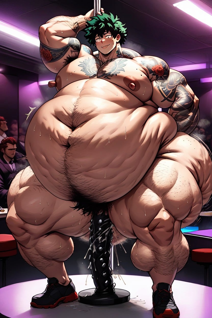 Muscular Arms, Stray Pubic Hairs, Saggy Belly Fat AI Gay Porn