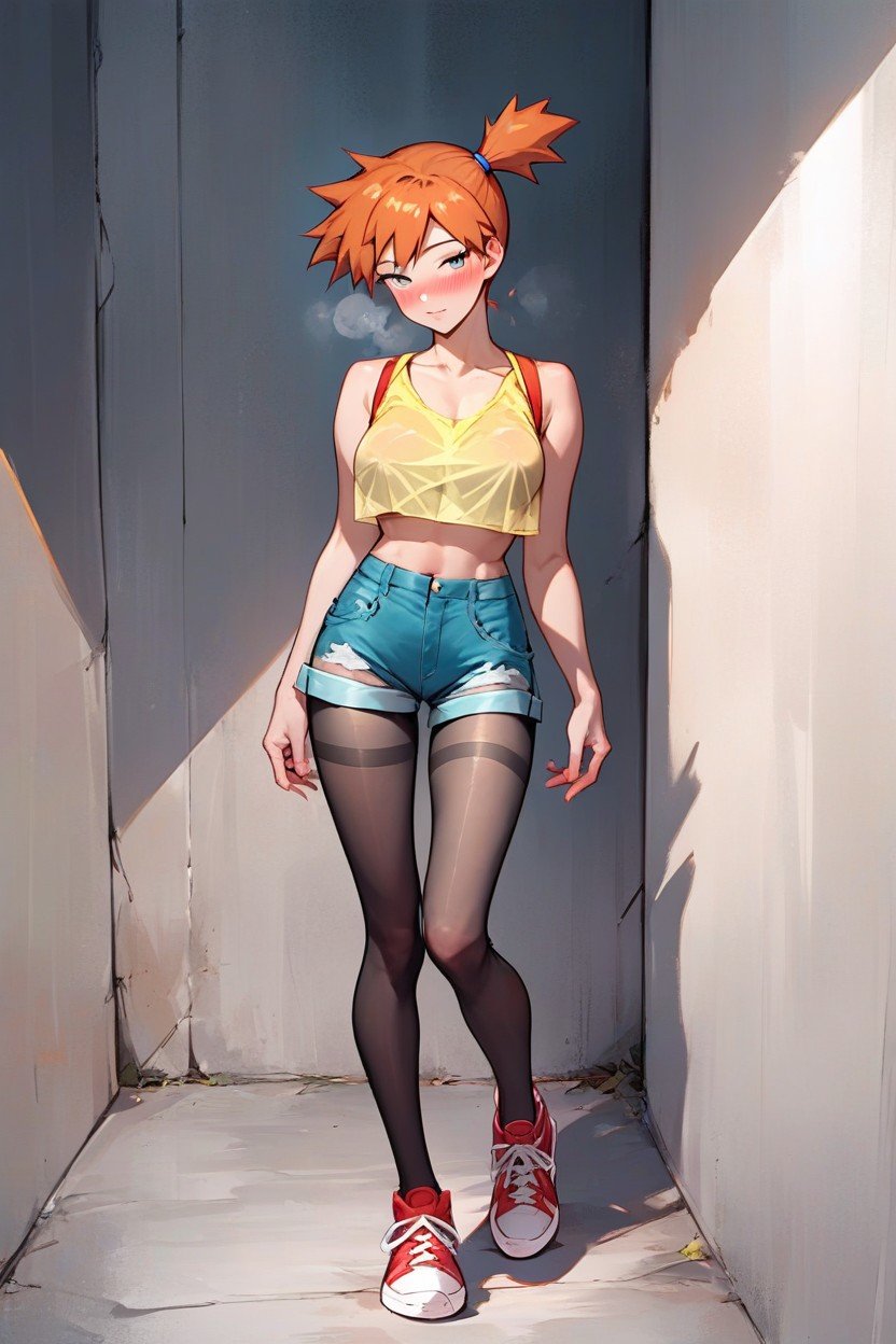 Misty Pokmon, Yellow Crop Top, De PiePorno AI