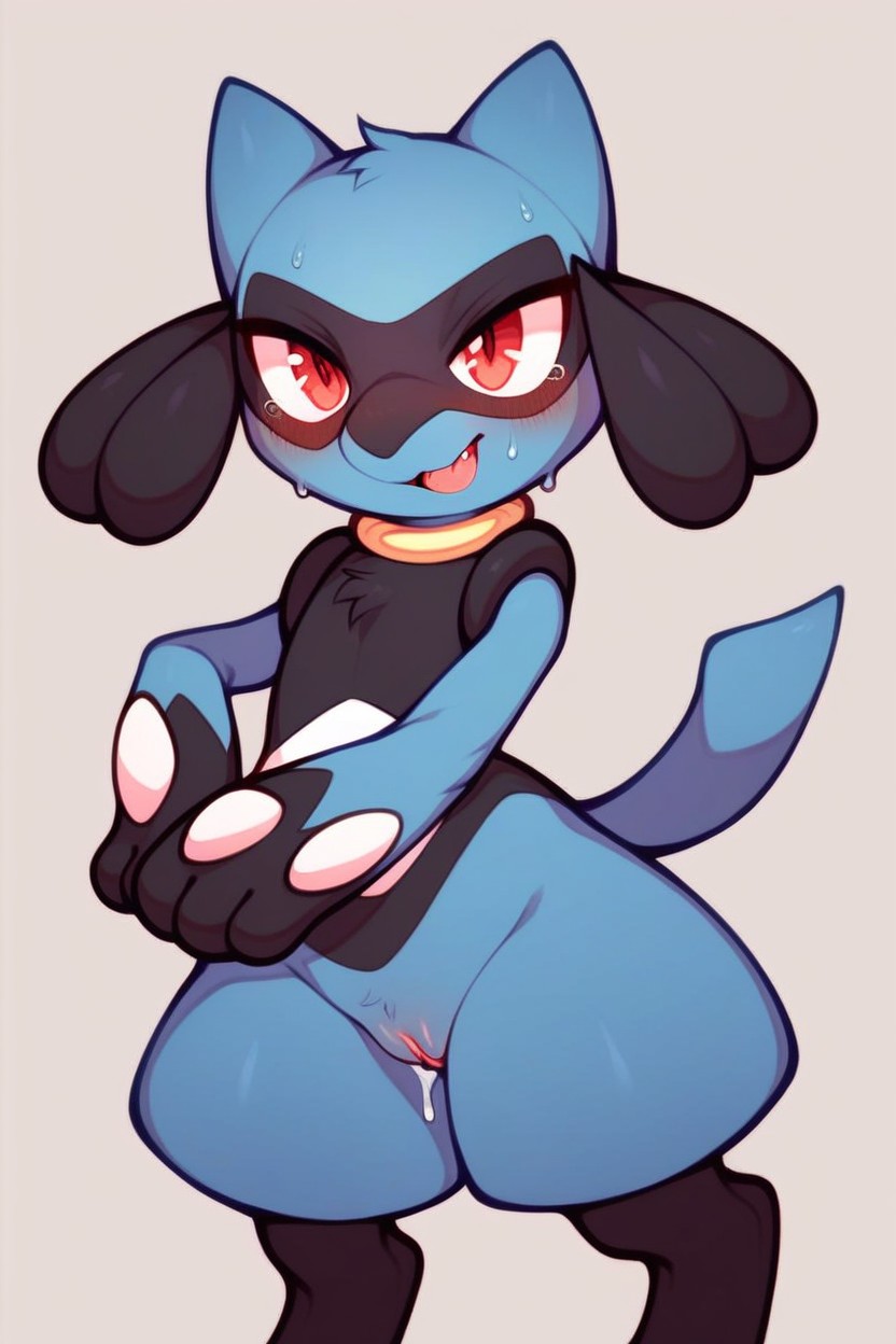 Riolu From Pokemon, White Simple Background, RioluAI獸人黃片