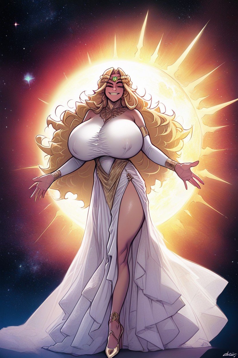 Sun Goddess, Cabelo Longo, Anjo Hentai IA pornografia