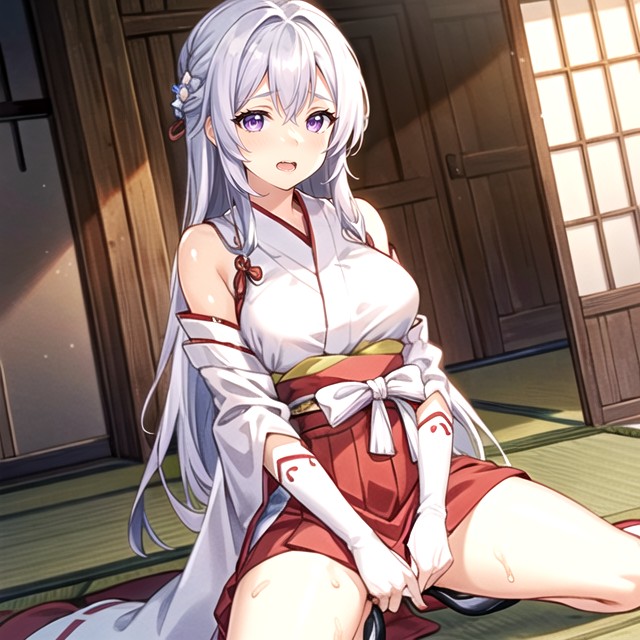 White Long Hair, White Stoking, JapaneseAI黃漫