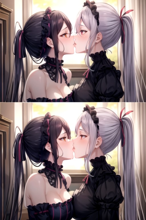 Girls Kissing, Sfw, Shalltear Bloodfallen (overlord) Hentai AI Porn