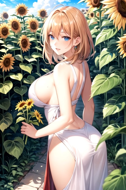 Freckles, Plant, Sunflower PlantPorno IA Hentai