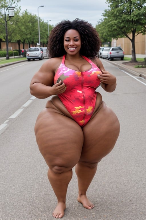 Extremely Large Ass, African, Muscular AI Porn