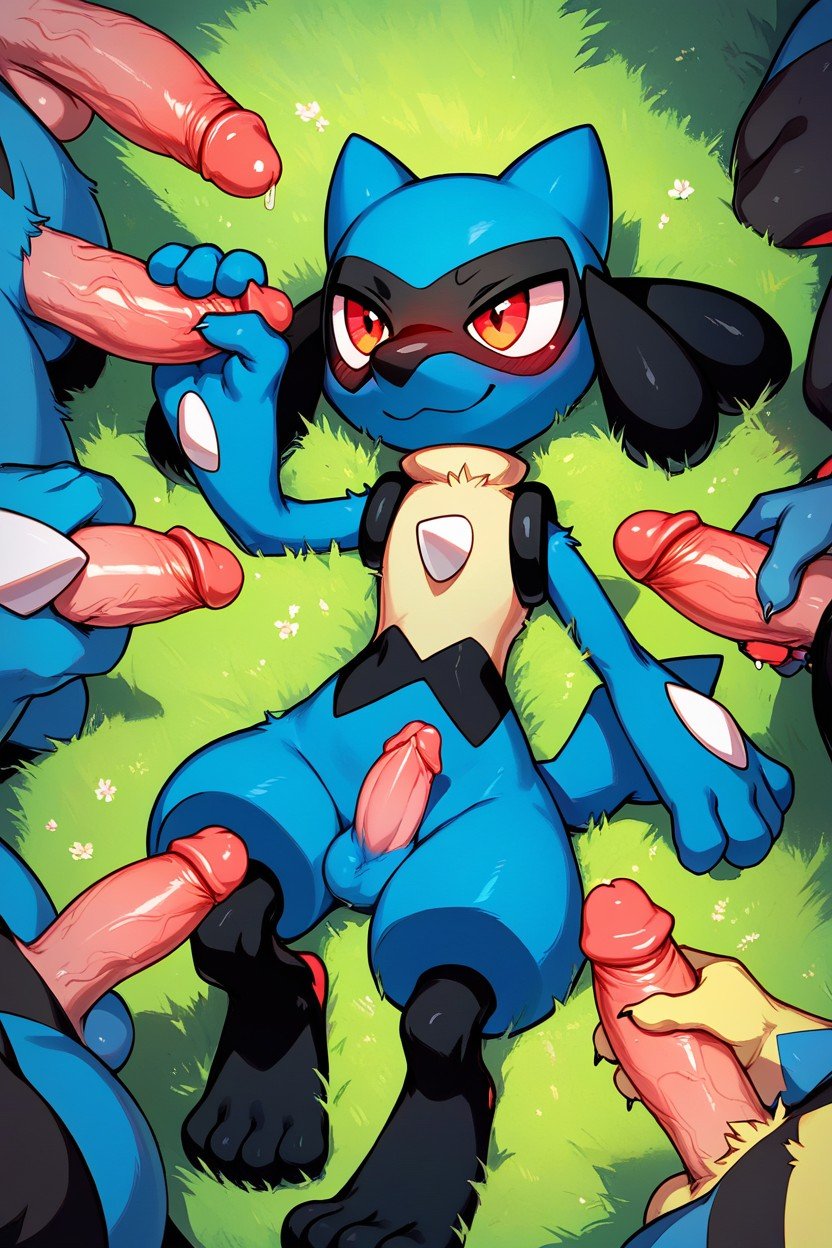 Riolu Body, Riolu From Pokemon, Laying Furry AI Porn