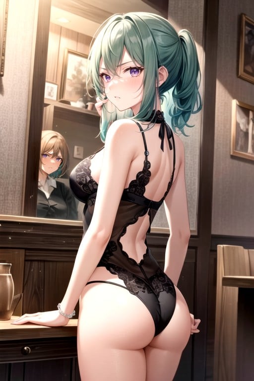 Purple Eyes, 60+, Green Hair Hentai AI Porn