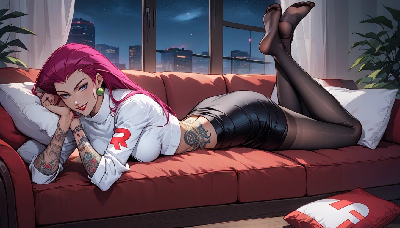 Jessie From Team Rocket, Chemise De Bureau, PokemonPorno IA