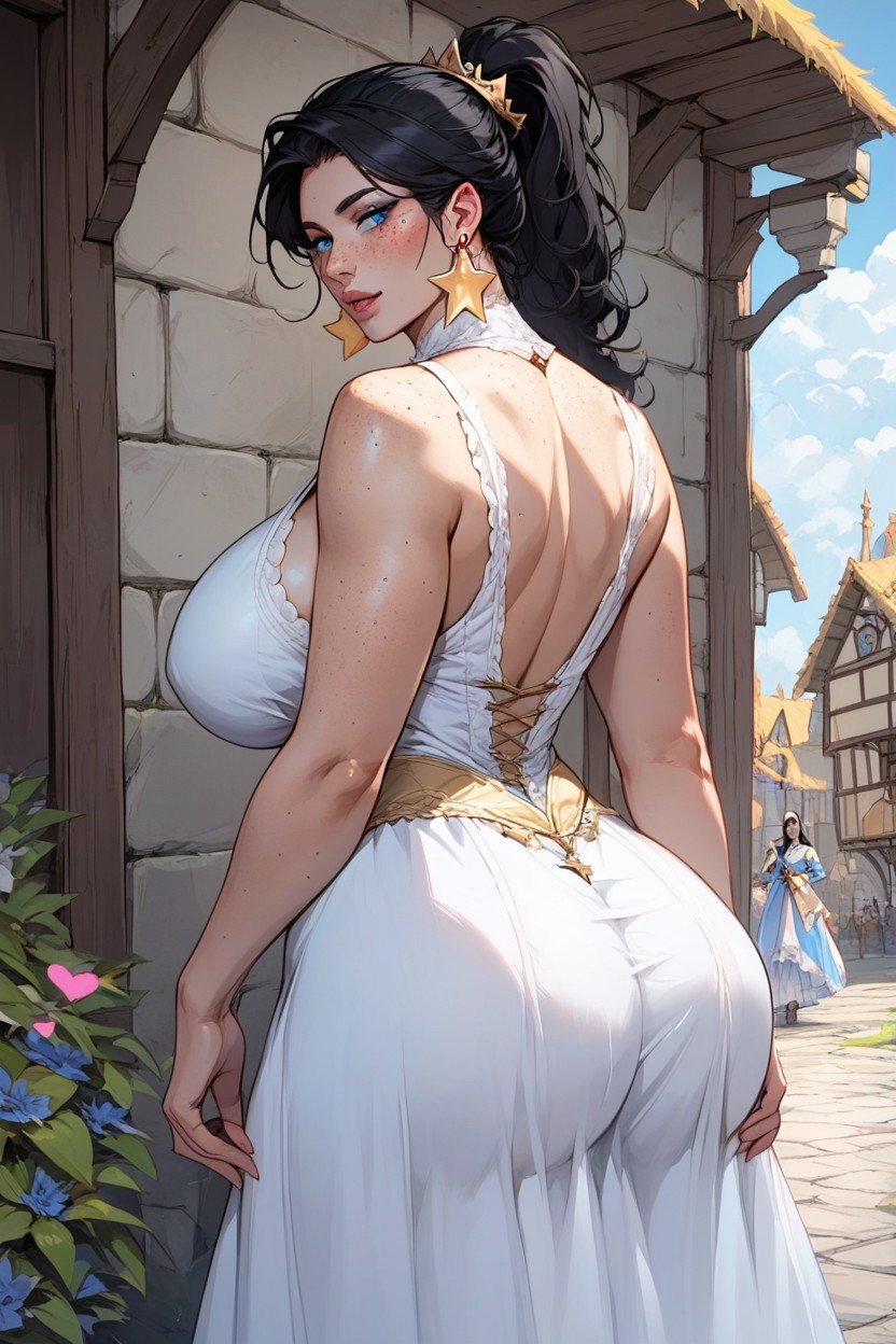 Star Earrings, Round Bubble Butt, 거대한 엉덩이AI 포르노