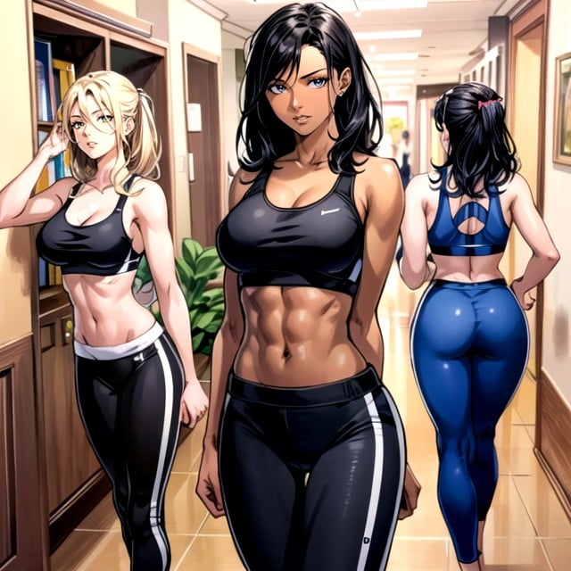 Comic, Sport Bra, Yoga Pants AI Porn