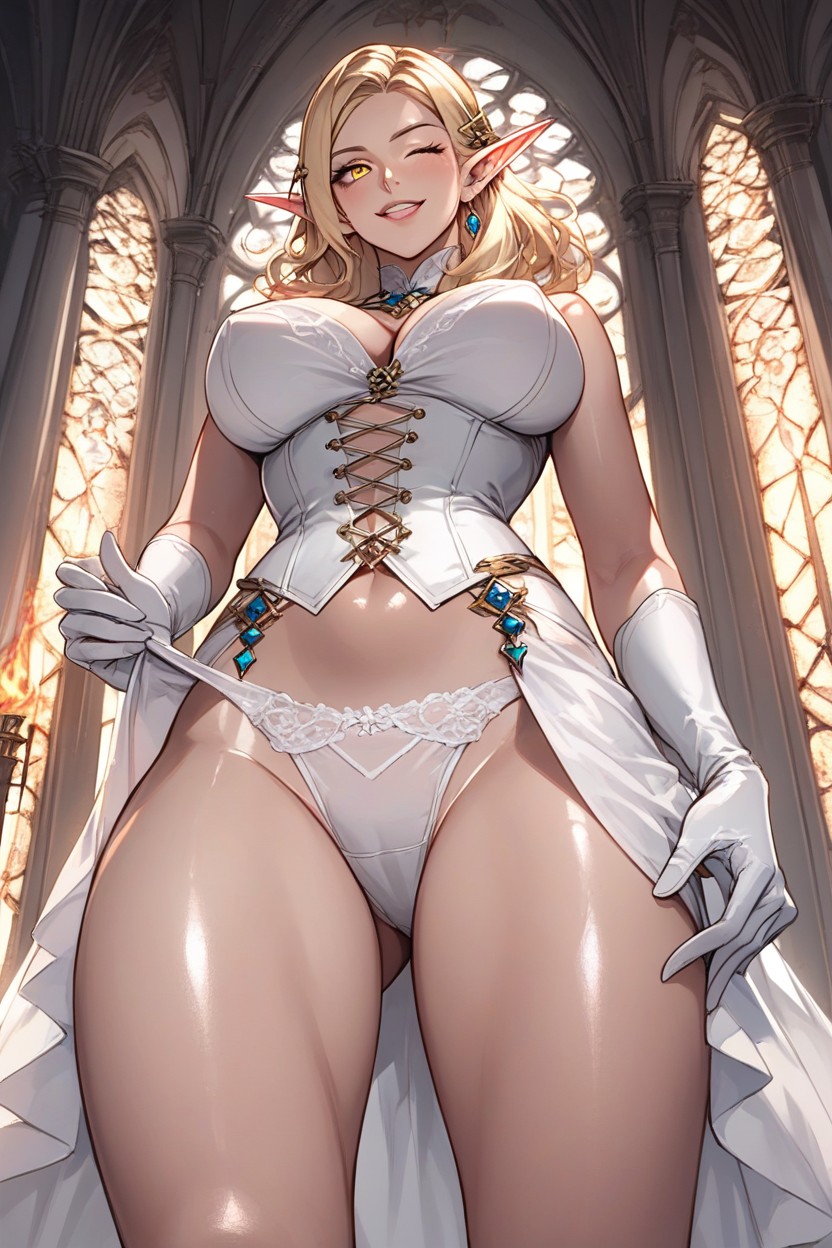 Blonde Hair, Elf, Large AssesPorno IA Hentai