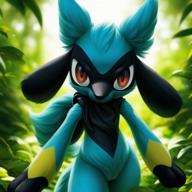 Looking At Viewer, Riolu Pokemon, Pokemon Body Pornografia peluda com IA