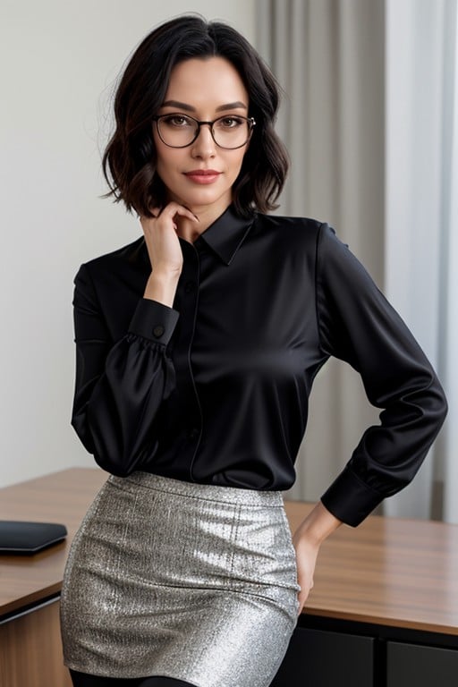 Bobcut, Sleeve Blouse, Movie Star Looks AI Porn