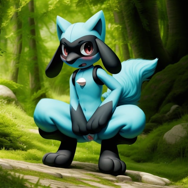 Riolu Pokemon, 1인, Wet Pussy퍼리 AI 포르노