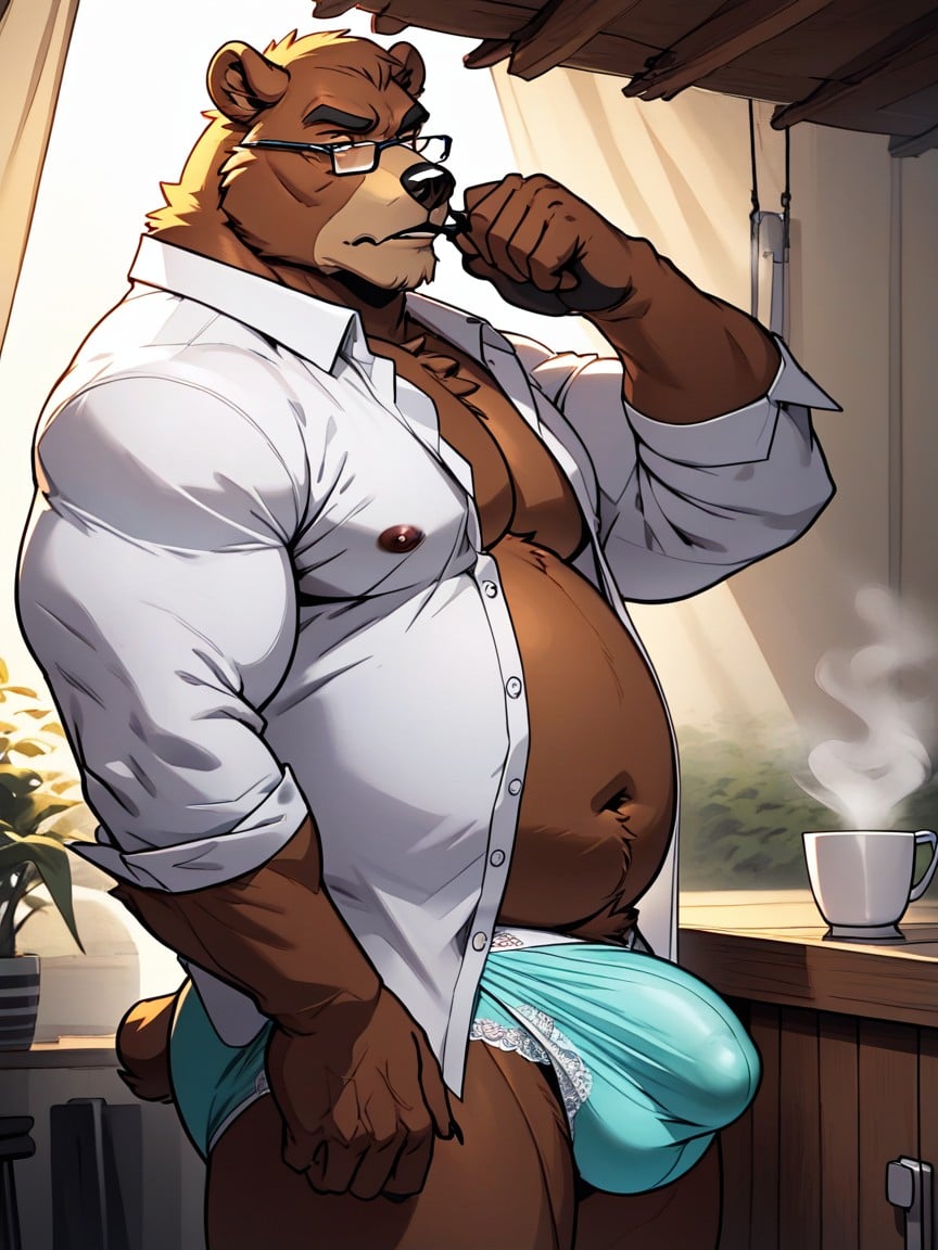 Relaxed, Saggy Pecs, MasivoPorno AI Furry