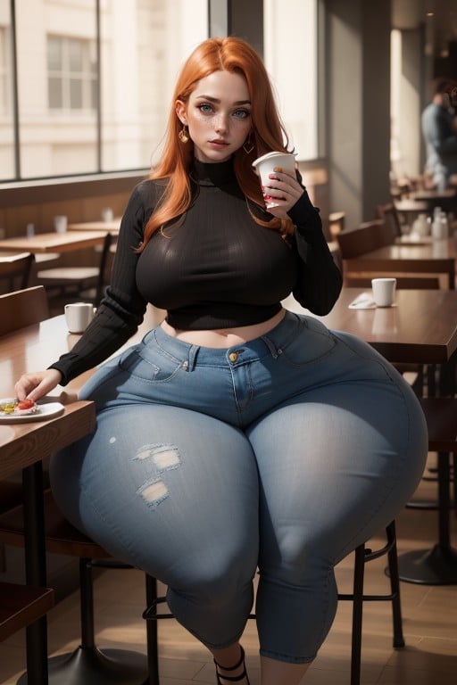 Mega Huge Hips, Suéter, Ultra Fat Hips Pornografia de IA