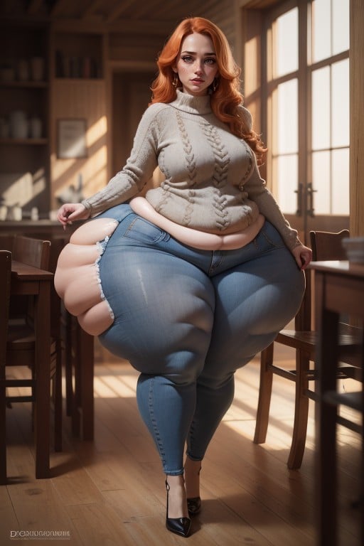 Ussbbw, Womans Hips Take Up Chairs, Mega Huge HipsAIポルノ