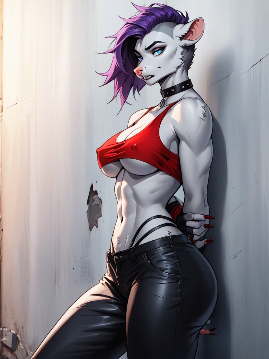 Massive Ass, Ripped Clothing, Coupe À La ModePorno IA Furry