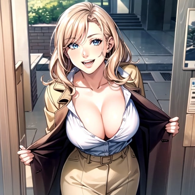 Cute, Trench Coat, 30+ AI Porn