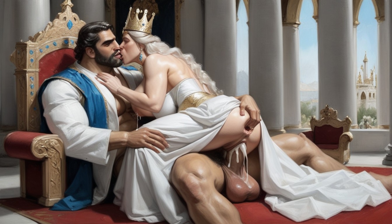Arab Male Muscular, Arab Male Wearing Royal Robes, Palace AI Gay Porn