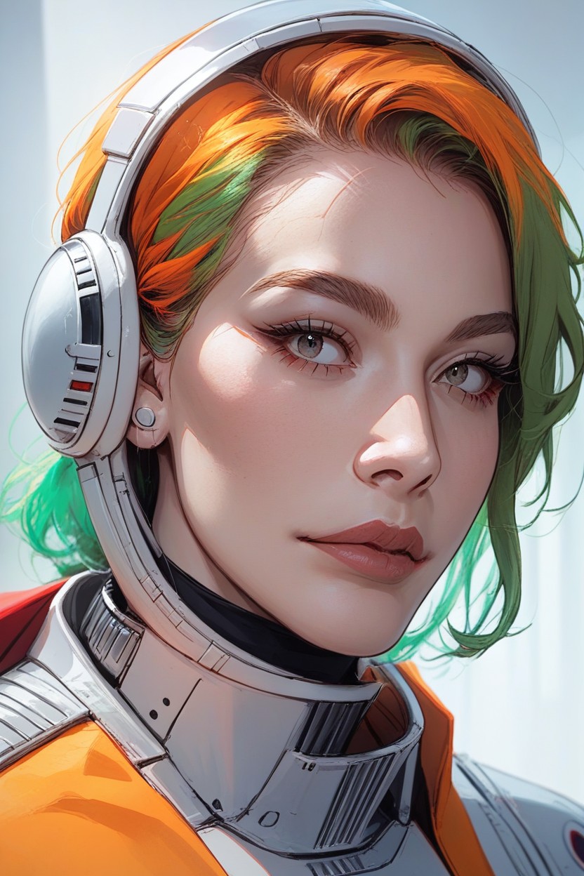 Green Hair, Sci-fi, Close Up Furry AI Porn