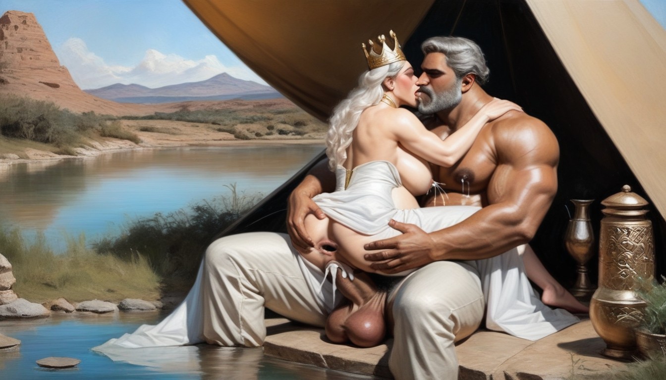 Arab Male King, Grabbing Ass, White AI Gay Porn