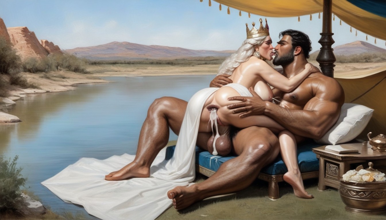 Oasis, Wearing White Dress, Tent AI Gay Porn