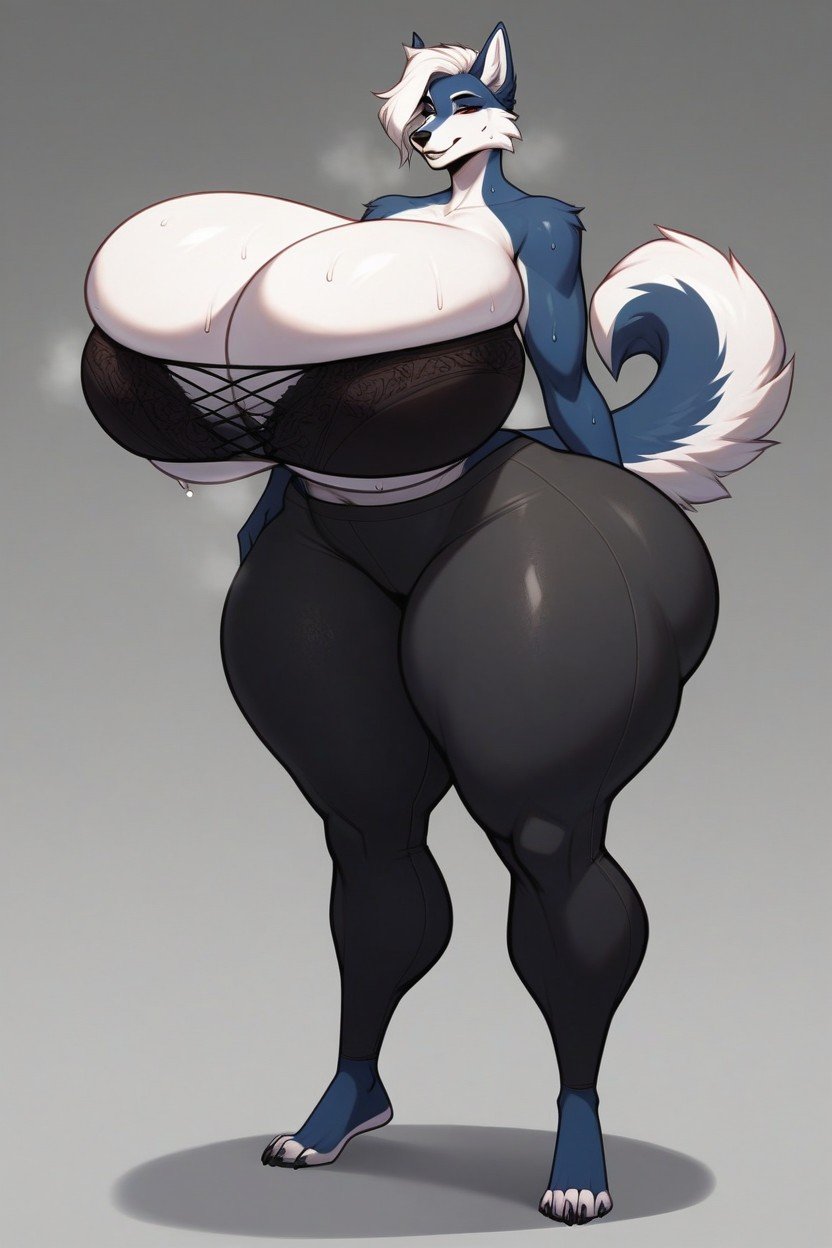 ストラップレスのトップ, Syberian Husky, Hyper BreastsAIポルノ