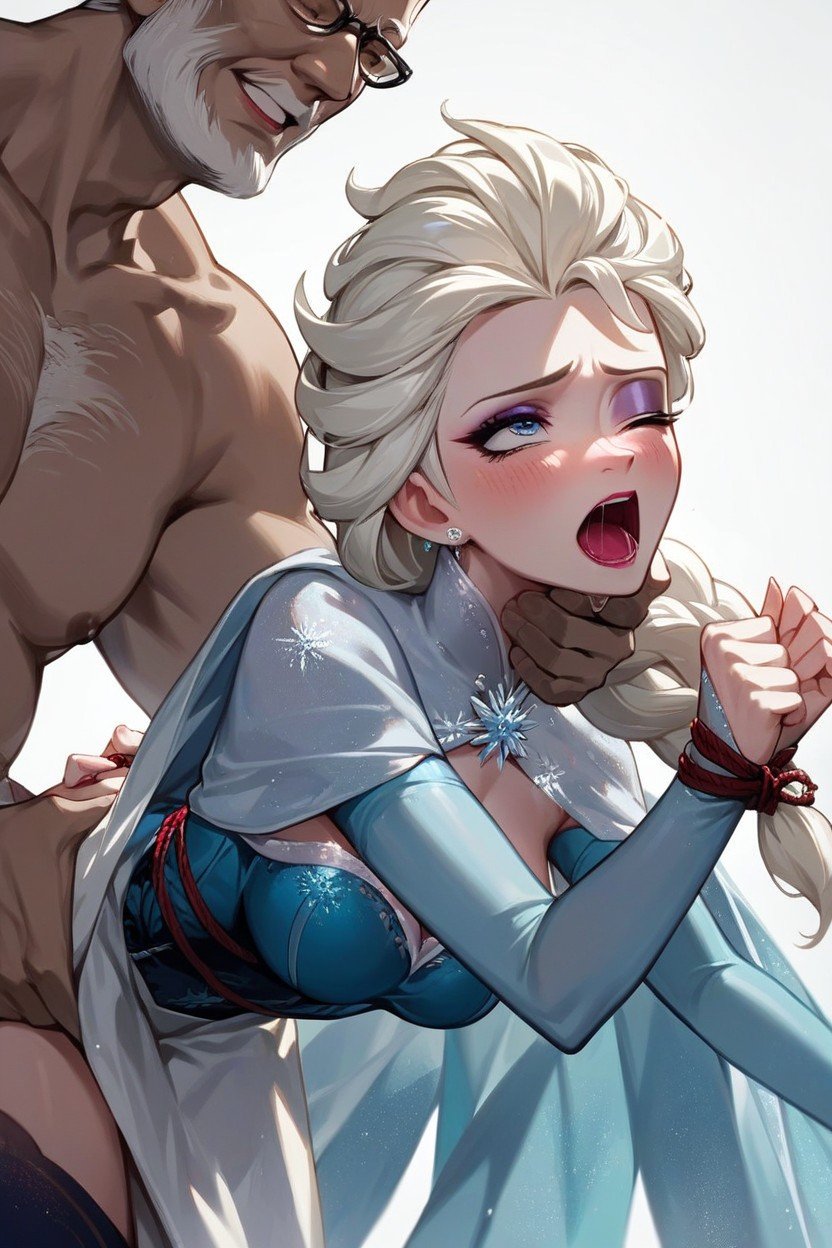 Kidnapped And Hogtied, Elsa From Frozen, Fuck By Old Man Pornografia de IA