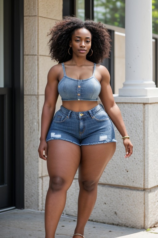 Extremely Large Ass, Muscular, African Shemale AI Porn